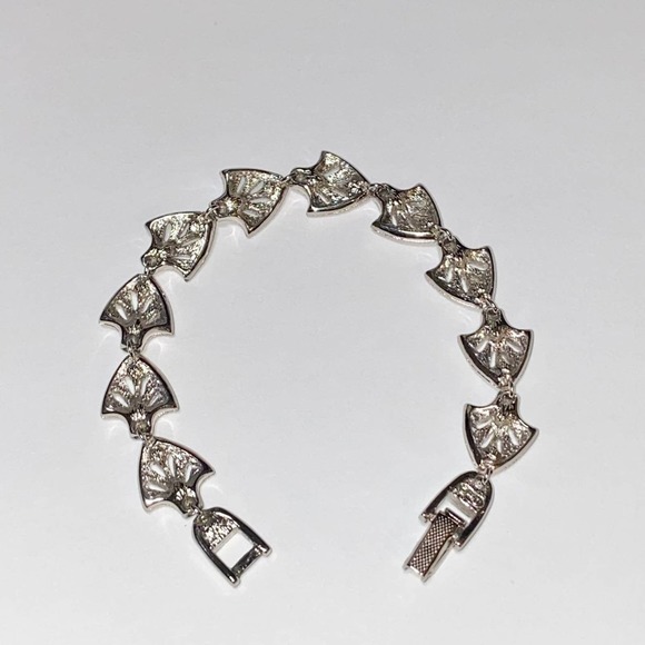 Christian Dior Silver Crystal Rhinestone Logo Filigree ICY BLING Chain Bracelet - Picture 11 of 12